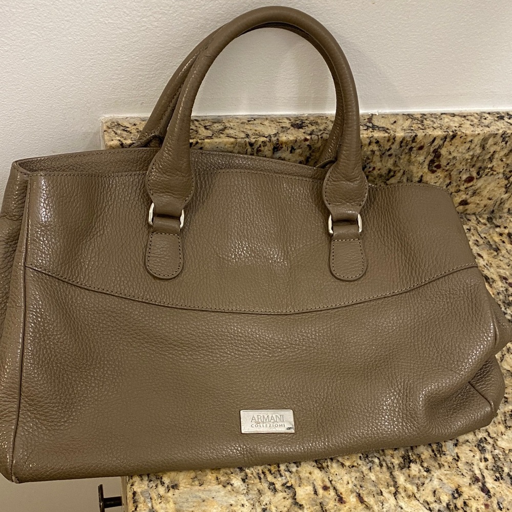 Armani Collezioni Brown Leather Tote